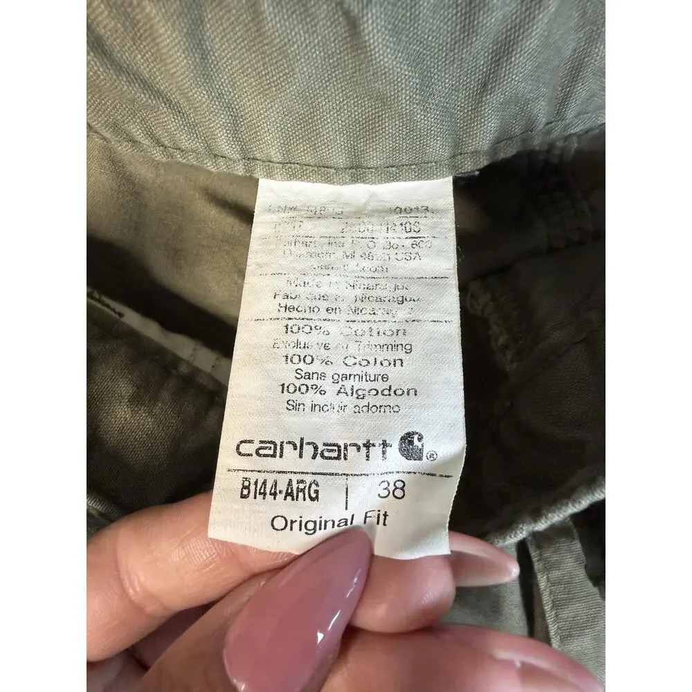 Carhartt Shorts Mens 38 Green Cargo Cotton Canvas Pockets 8 In Inseam Outdoors
